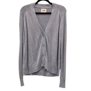 Stitches & Stripes Soft Blue Speckled Women's Boyfriend Cardigan Large